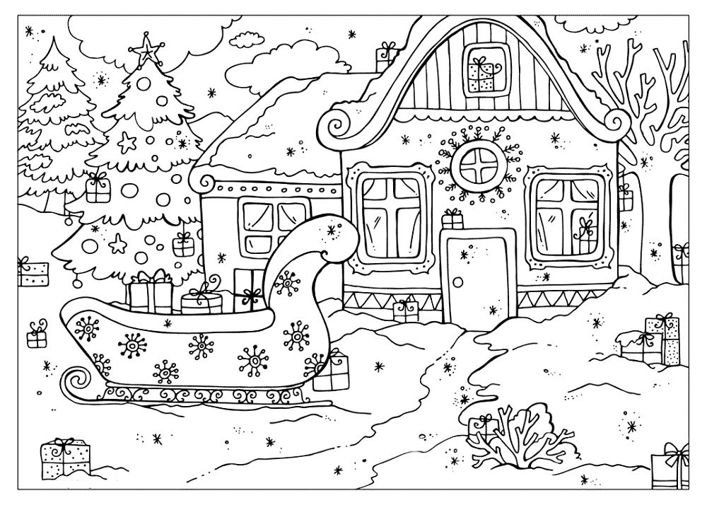 printable coloring pages for adults winter
