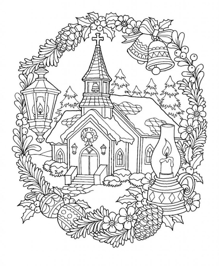 printable coloring pages for winter church