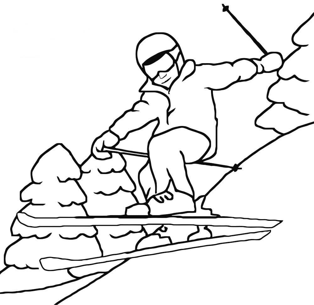 printable coloring pages of winter sports