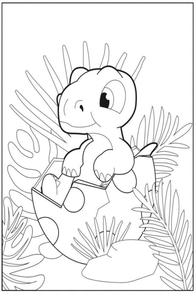 printable cute baby dinosaur coloring pages
