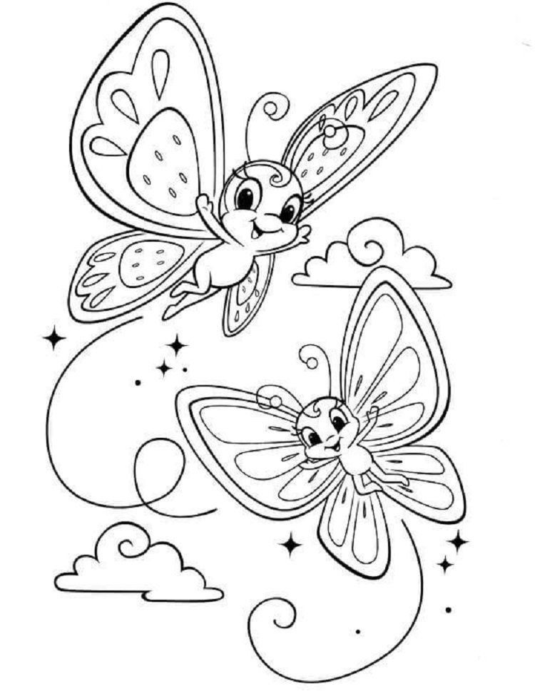 printable cute butterfly coloring pages