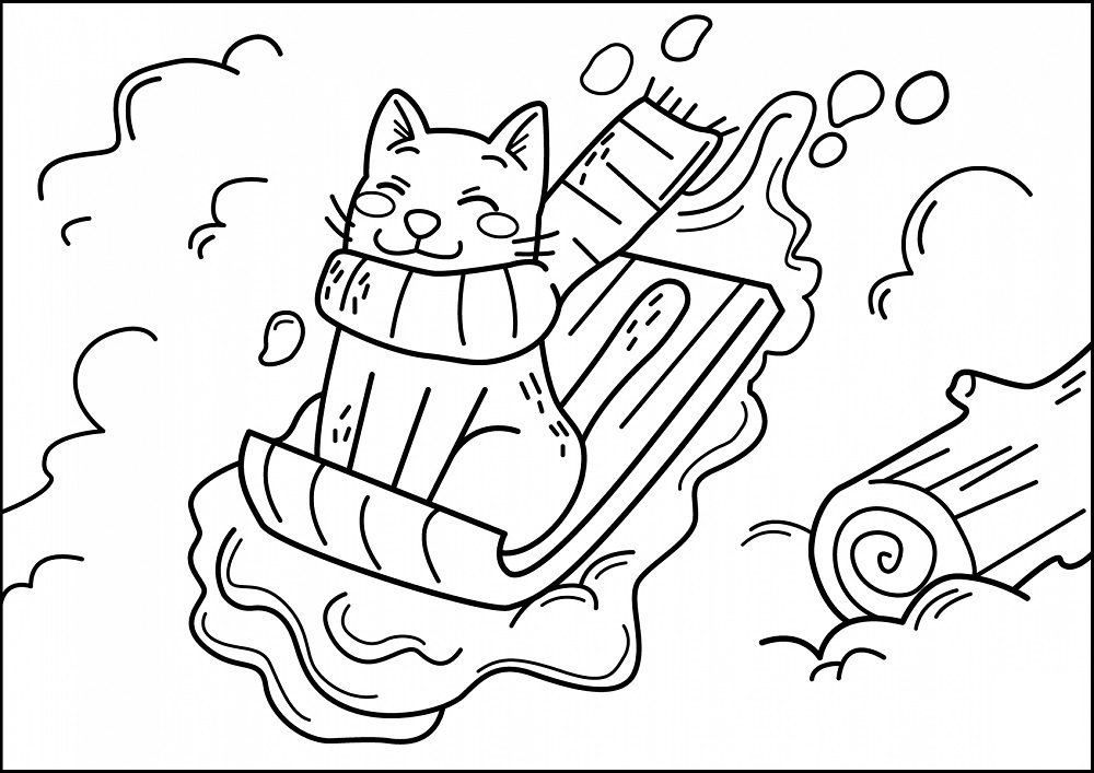 printable cute winter coloring pages