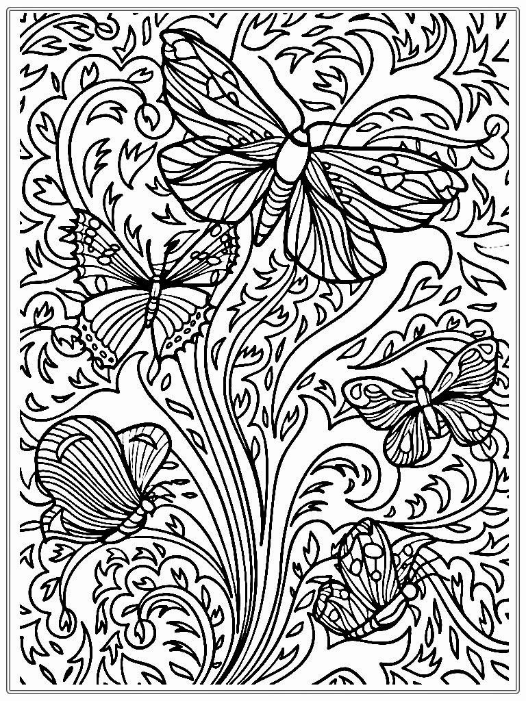 printable difficult butterfly coloring pages