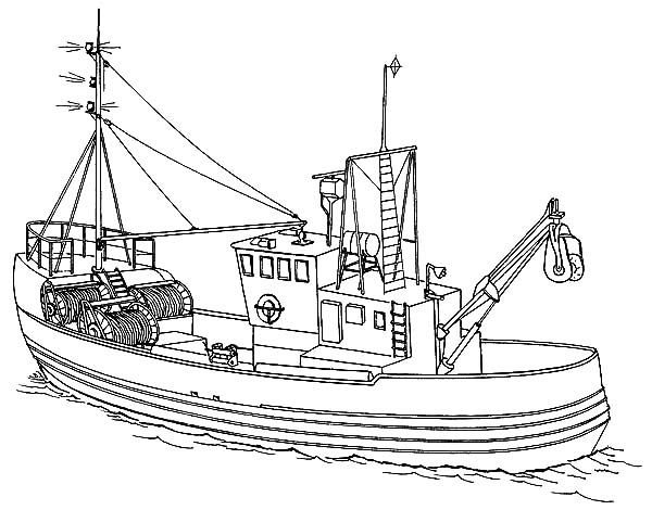 Printable Fishing Boat Coloring Pages