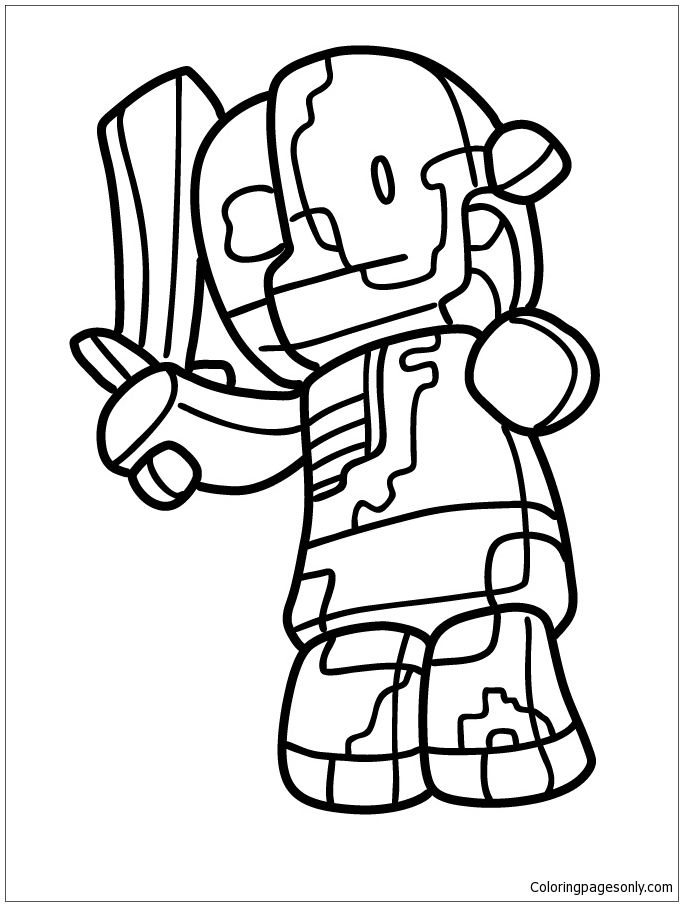 printable minecraft coloring pages zombie pigman