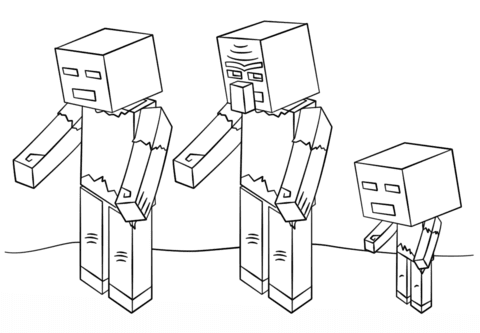 printable minecraft zombie coloring pages