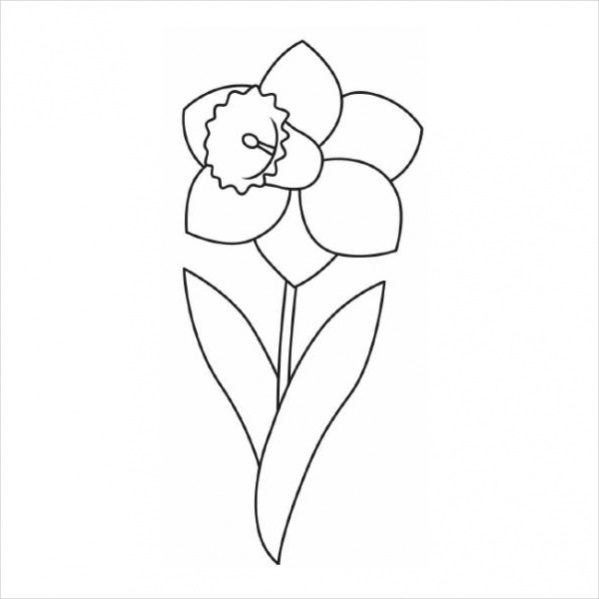 printable simple flower coloring pages
