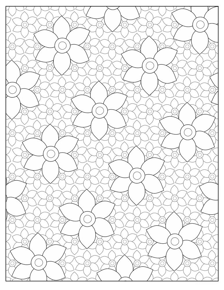 printable small flower coloring pages