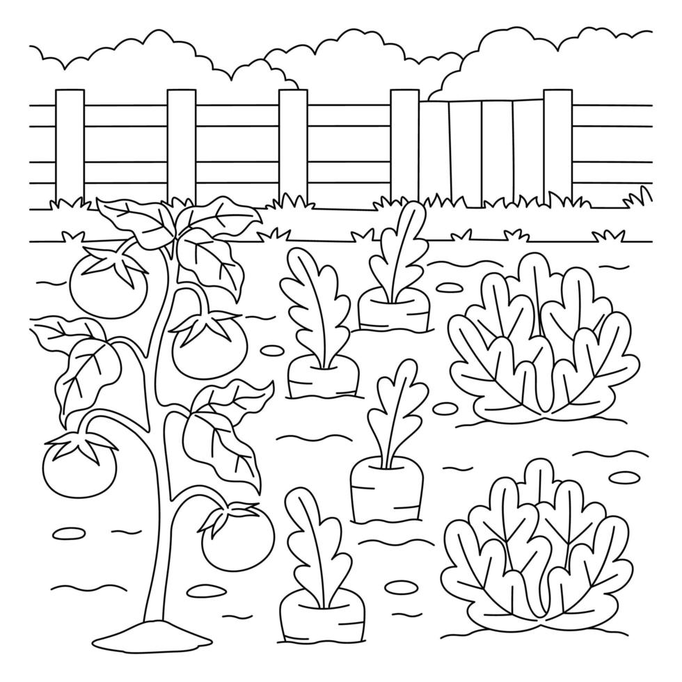 Printable Vegetable Garden Coloring Pages
