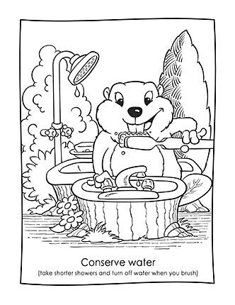 printable water conservation coloring pages