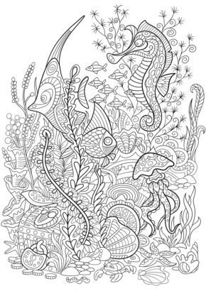 Printable Water Mandala Coloring Pages &amp; book for kids.