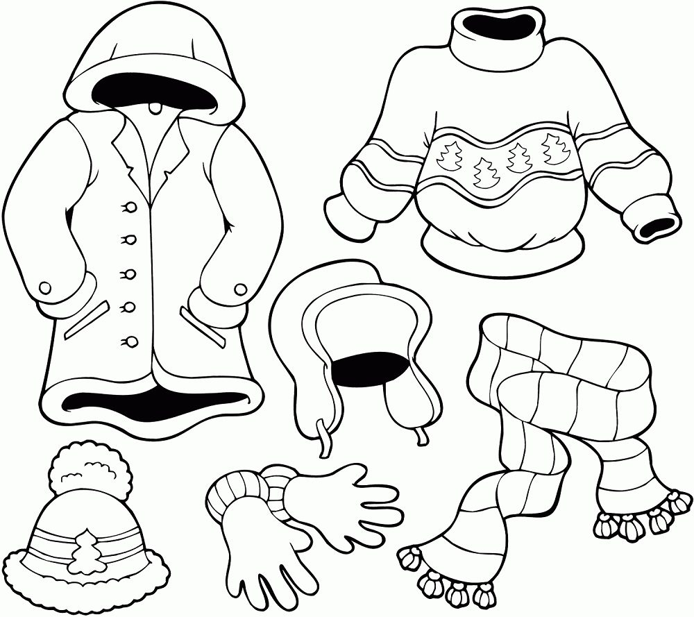 printable winter clothing coloring pages