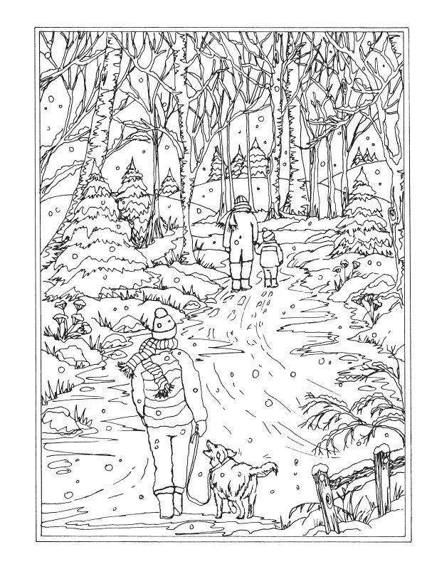 printable winter coloring pages for adults