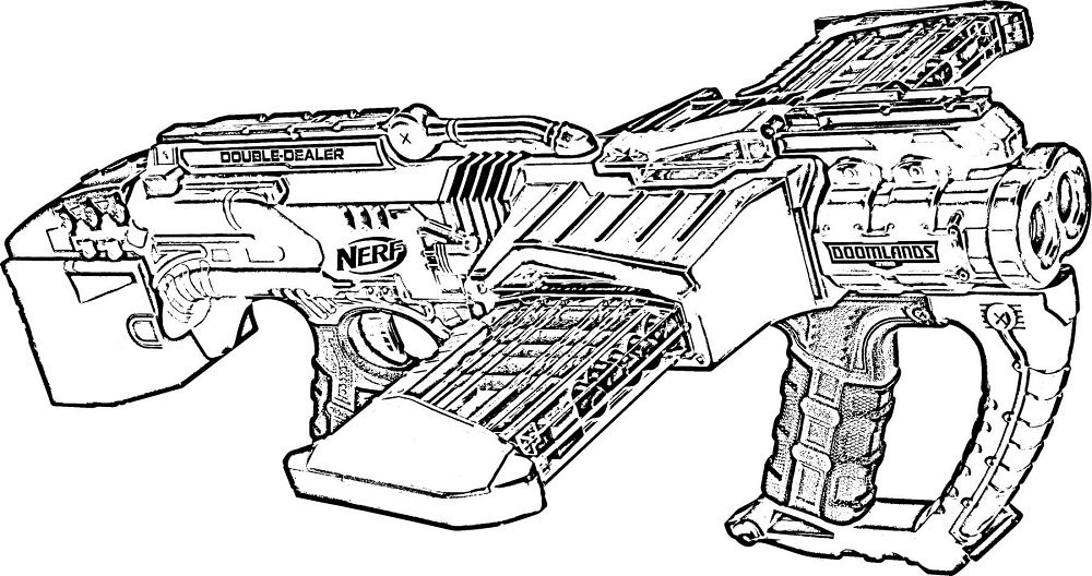 printable zombie nerf gun coloring pages