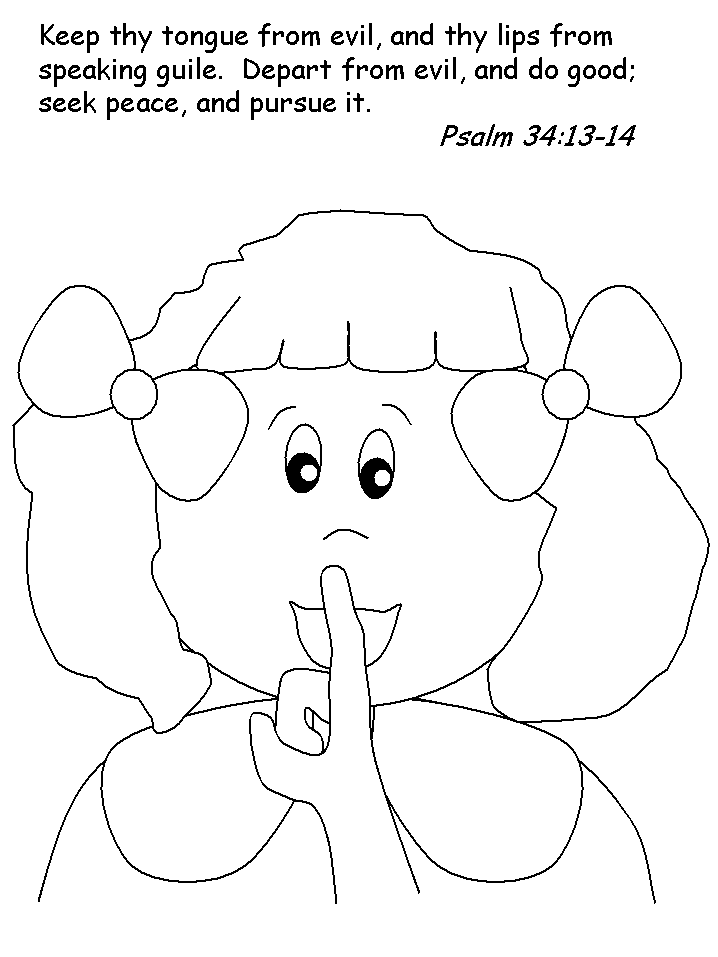 Psalm 34:13 Bible Coloring Pages