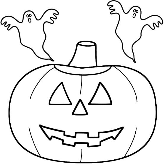 Pumpkin Ghosts Halloween coloring page