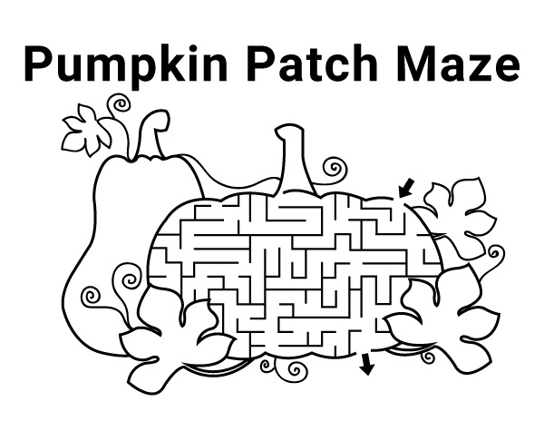 Pumpkin Maze Coloring Page