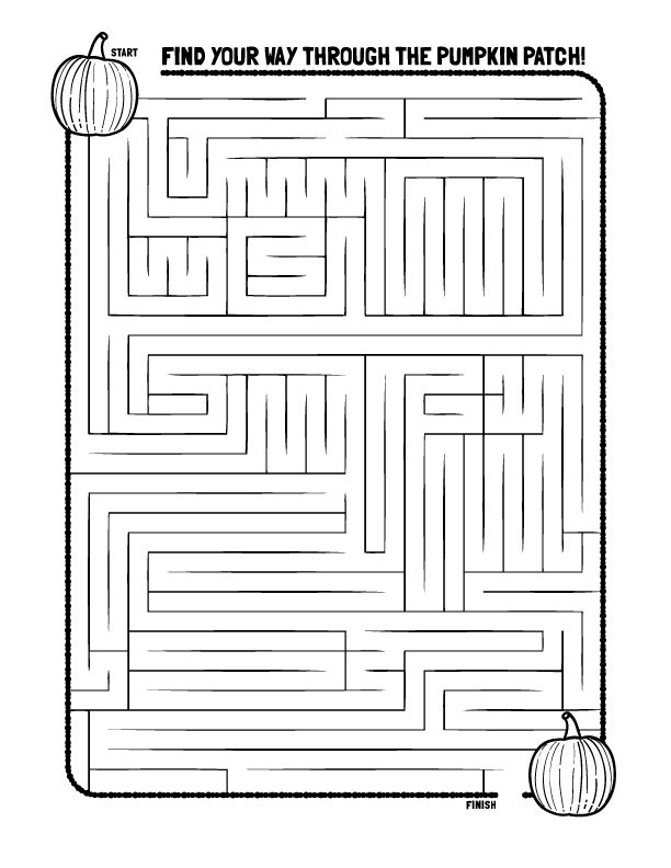 Pumpkin Mazes Coloring Pages