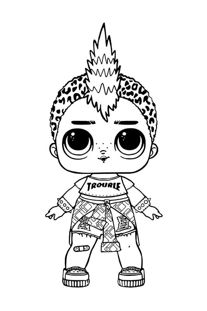 punk boy lol doll coloring pages
