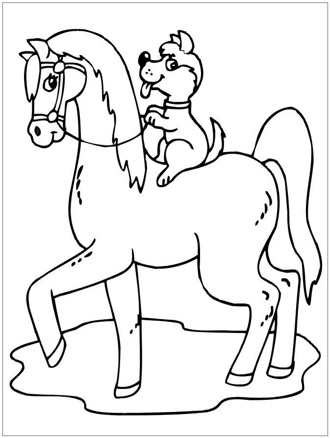 puppy coloring pages cute horse