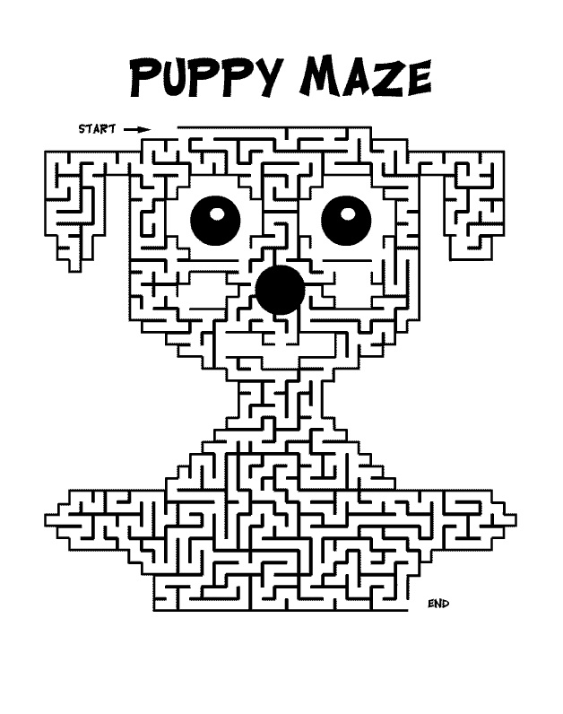 Puppy Maze Coloring Pages