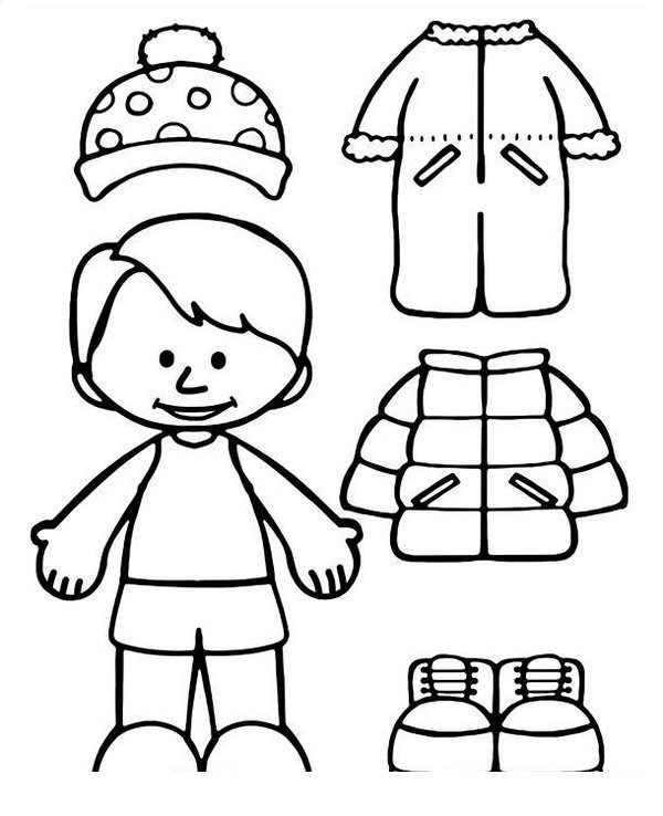 putting on winter clothes coloring pages