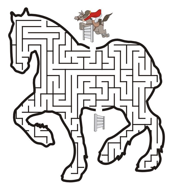 puzzle coloring pages to print horse
