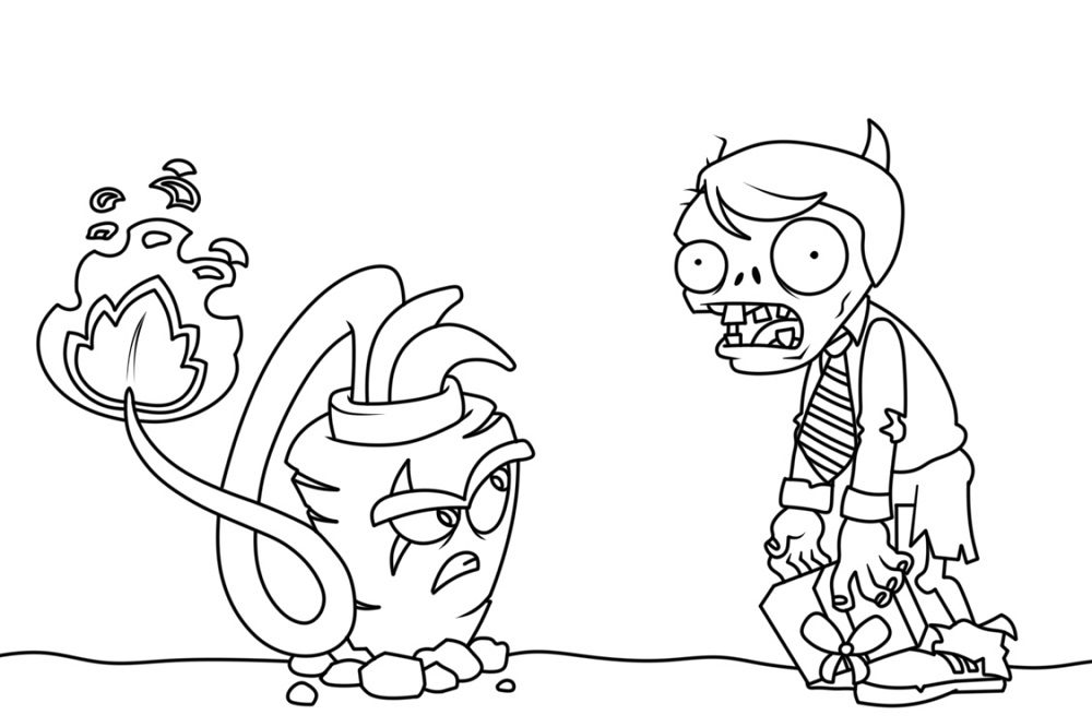 Plant vs Zombie Abominable Zombie Coloring Pages