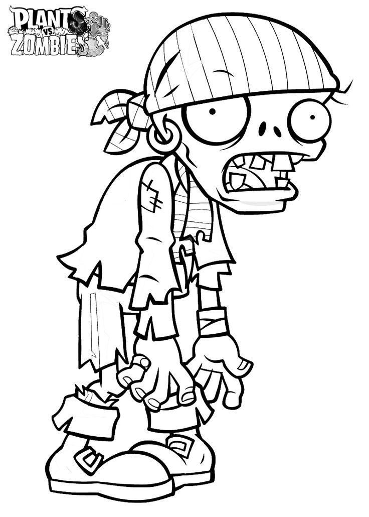 Plants vs Zombie Coloring Pages Girl Zombie