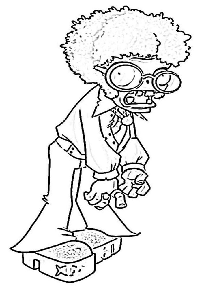 pvz disco zombie coloring pages