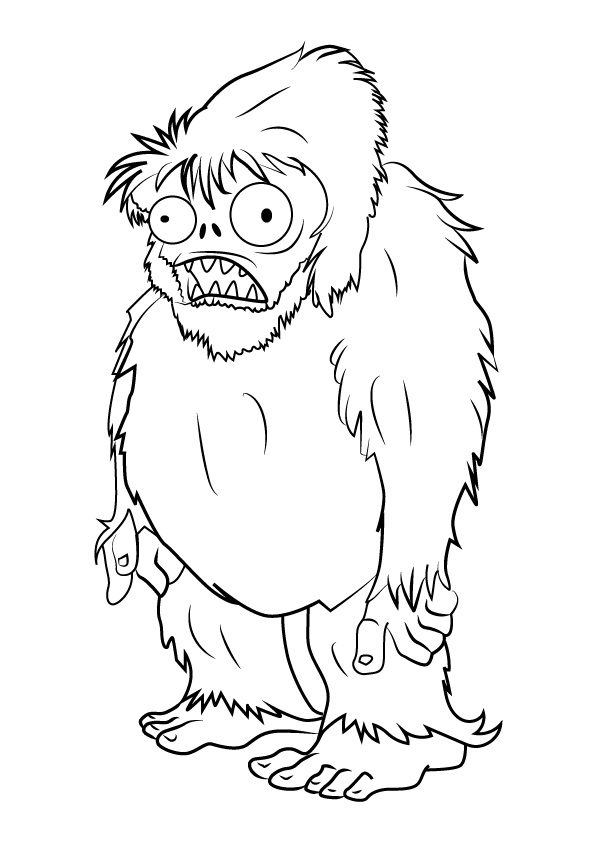 Plants vs Zombies Yeti Zombie Coloring Pages
