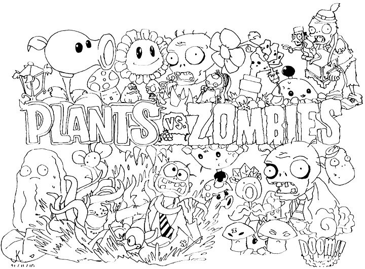 Plants vs Zombies Zombies Coloring Pages