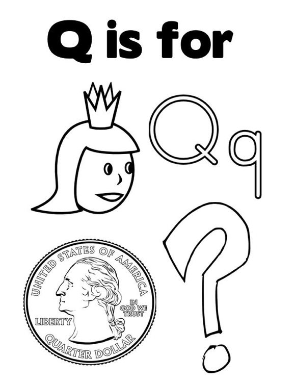 Q Coloring Page