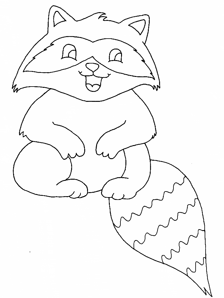 Raccoon Animals Coloring Pages