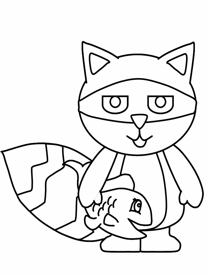 Cartoon Raccoon Coloring Page