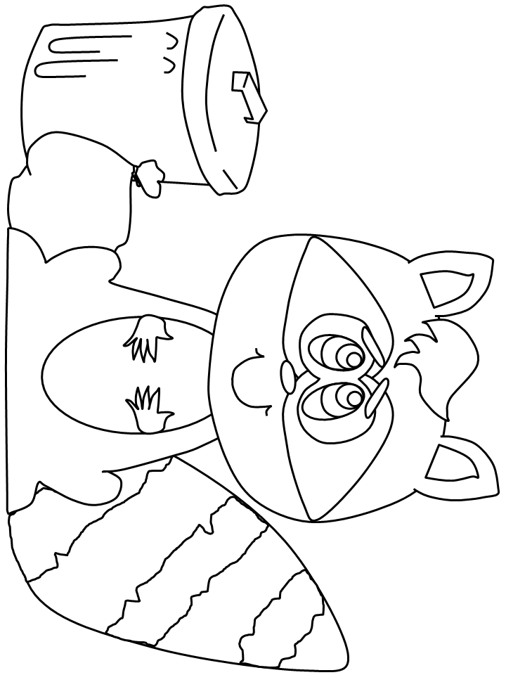 Cute Raccoon Coloring Pages