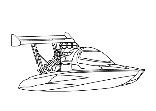 Race Boat Coloring Pages