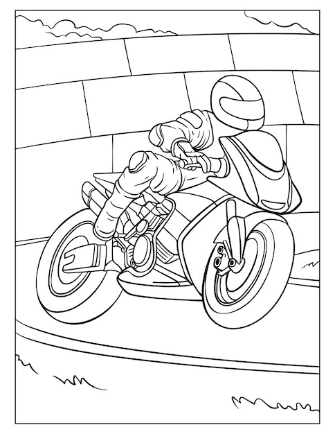 Racing Bike Coloring Pages