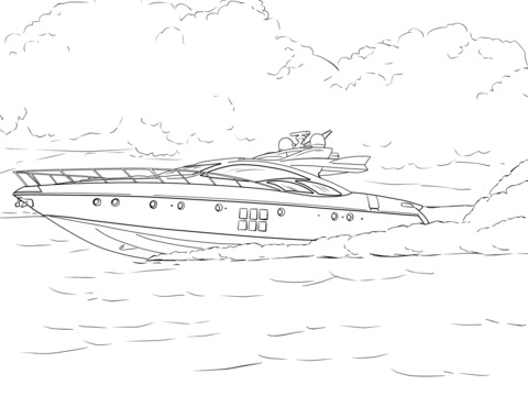 Racing Boat Coloring Pages