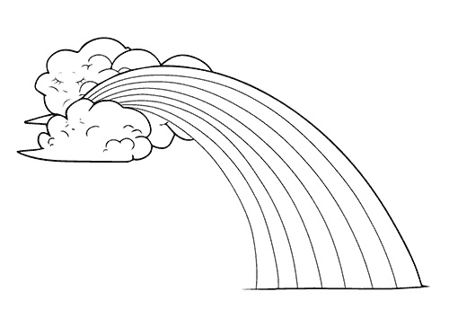Rainbow and Cloud Coloring Page
