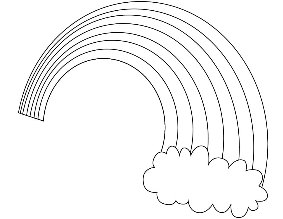 Rainbow Cloud Coloring Page