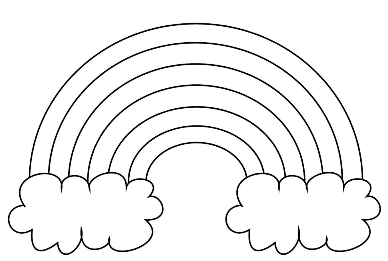 Simple Rainbow Coloring Page
