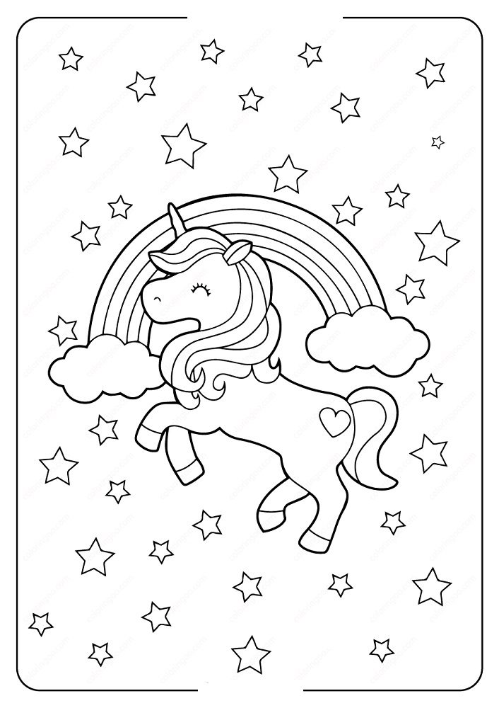 rainbow unicorn coloring pages