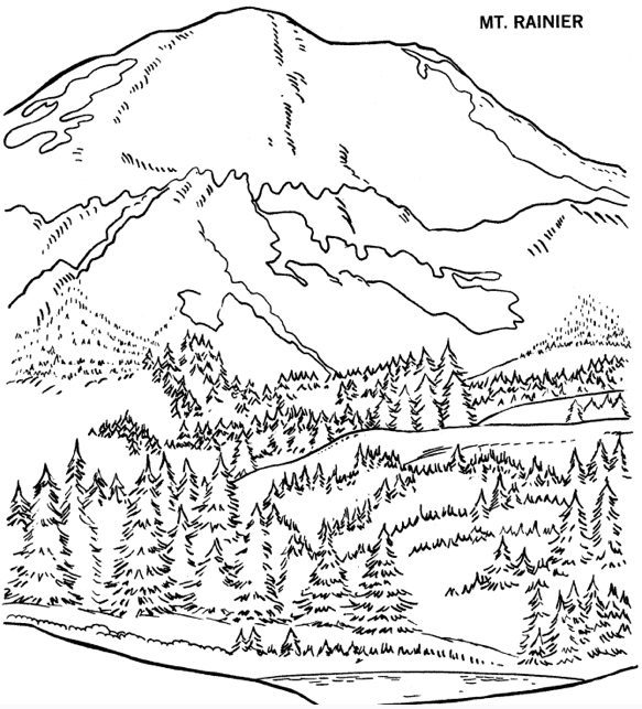 Mount Rainier Coloring Page