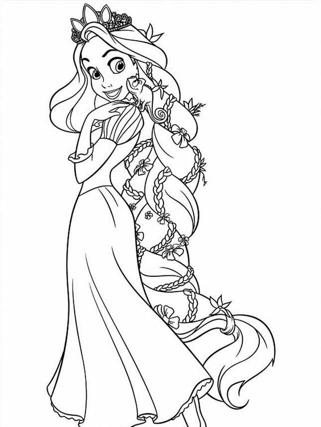 rapunzel winter coloring pages