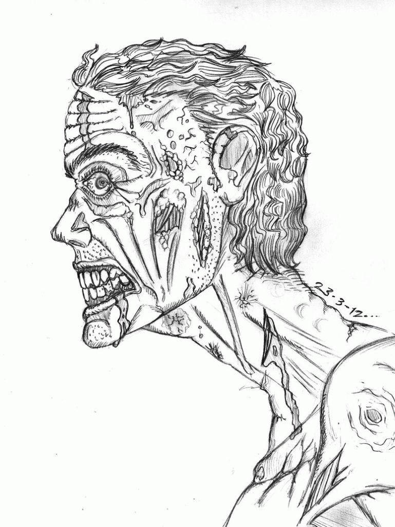 real life zombie coloring pages