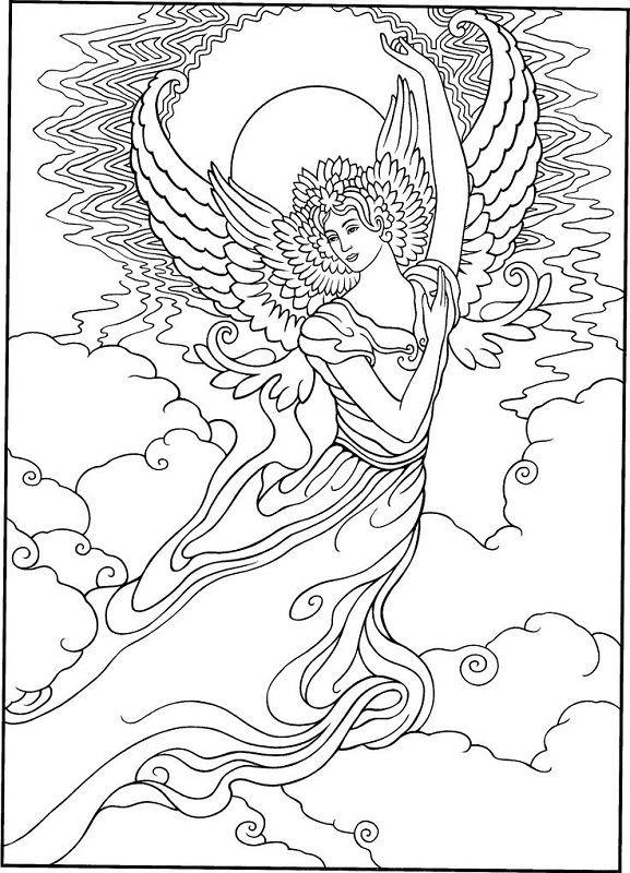 Realistic Angel Coloring Pages