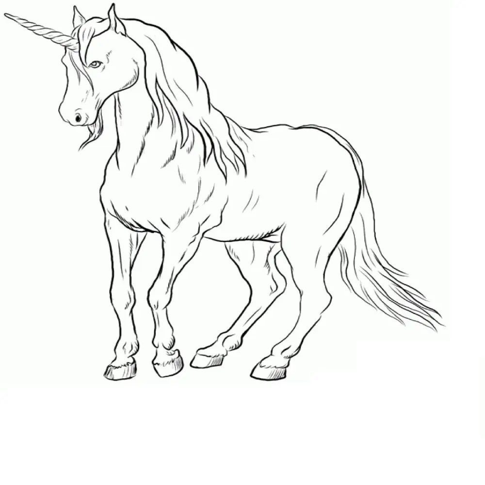 realistic hard unicorn coloring pages