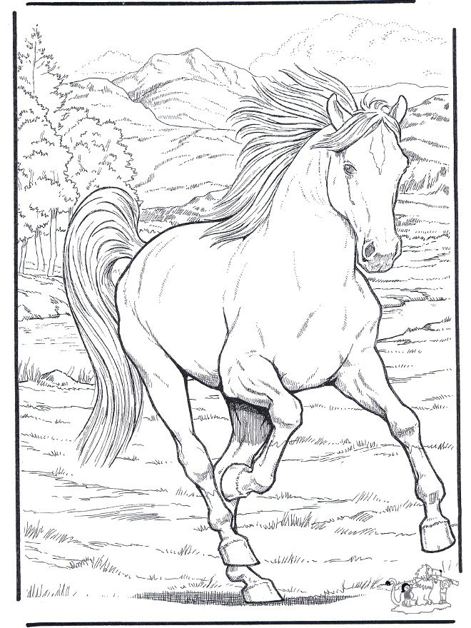 realistic horse coloring pages