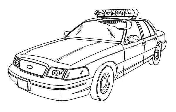 realistic police car coloring pages